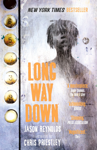 _Catherine_K_'s tweet photo. My Y9 #immersivereading class voted for @JasonReynolds83's Long Way Down as our new book. We started it yesterday - they are gripped! "I can't wait for next Friday," and, "Pretty decent book we chose" say it all! Long form narrative verse didn't faze them. #ReadTodayLeadTomorrow https://t.co/5qPs4RZbQI