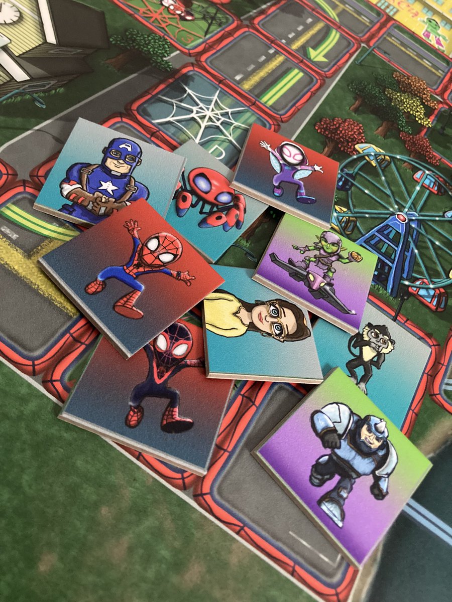 mynormandygame's tweet photo. Life has been busy these past few years. Slowly getting back to drawing and making boardgames again. My kids love Spidey on @DisneyPlus so I made a Spidey game for them. Great fun and the kids love it 😊 @Marvel all art by yours truly https://t.co/4Kg4Gellyq
