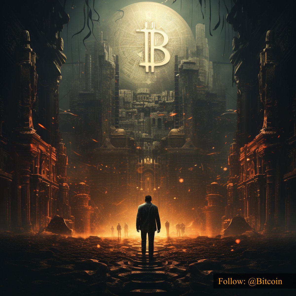 Bitcoin's tweet photo. #Bitcoin emerges out of the dark shadows, illuminating a decentralized future for global finance. https://t.co/Yv8WRfGCK1