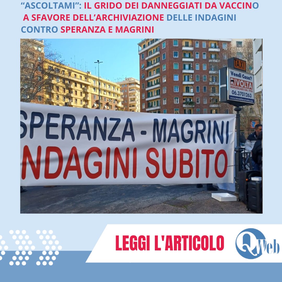 Roma: una protesta, che è anche una proposta, ascoltami:
LEGGI L'ARTICOLO: quotidianoweb.it/attualita/asco…
SOSTIENI #QuotidianoWeb l'informazione LIBERA: quotidianoweb.it/donazione/
#effettiavversi #dannicollaterali #RobertoSperanza #indagini #AIFA #vaccino #COVID19 #DCPM #omissioni #Salute
