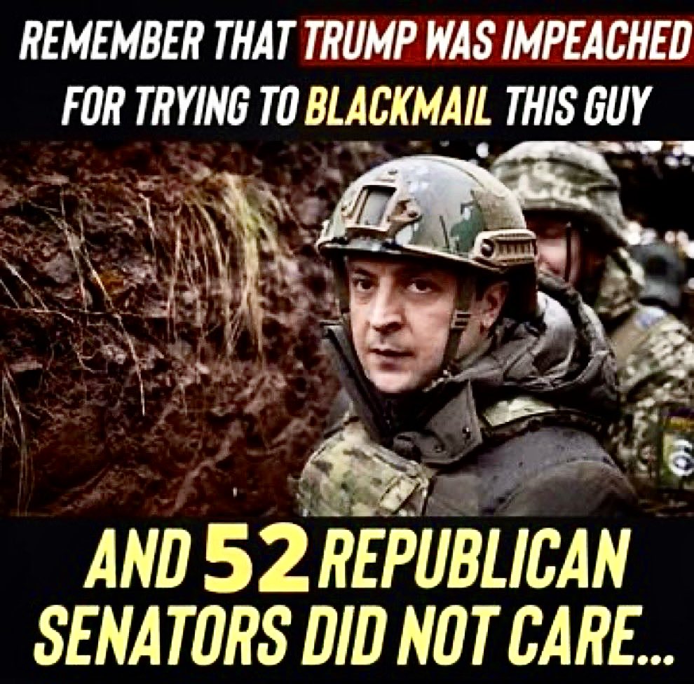 QuietFriend31's tweet image. Remember that Trump was impeached for trying to blackmail this guy…

And 52 Republican senators did not care.

#HeroesWalkAmongUs
#TraitorsWalkAmongUs
#LearnTheDifference
#DemVoice1