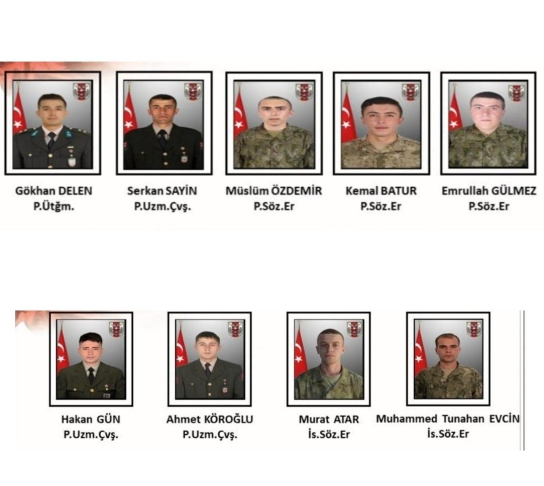 9 ŞEHİT, 9 CAN,

9 ANNE, 9 BABA,

9 EŞ, 9 OĞUL,

9 KARDEŞ, 9 VATAN EVLADI...

#AlışmaTürkiye