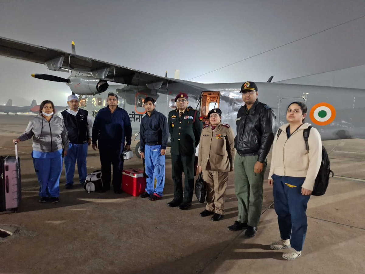 An IAF Dornier transport aircraft, got airborne in the wee hours of dawn this morning, on a critical mission bringing ‘a heart’ from Chandigarh to New Delhi, for a  life saving transplant surgery at AHR&R, saving a precious life.
#HarKaamDeshKeNaam
