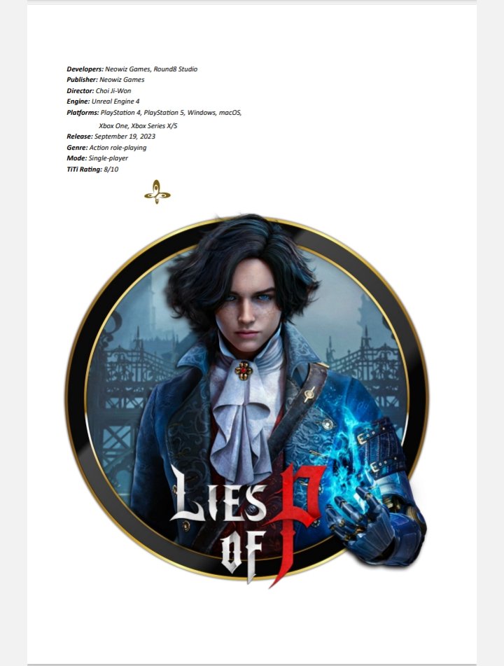 titimagazine's tweet photo. TiTi Magazine January 2024 issue
TiTI GAMES - Lies of P
For more details visit https://t.co/WIIISY1uQl to download the free PDF copy @titimagazine #titimagazine #januaryissue #games #consoles #videogames #liesofp #adventure #PlayStation #XboxSeriesS https://t.co/KGaHJqzob5