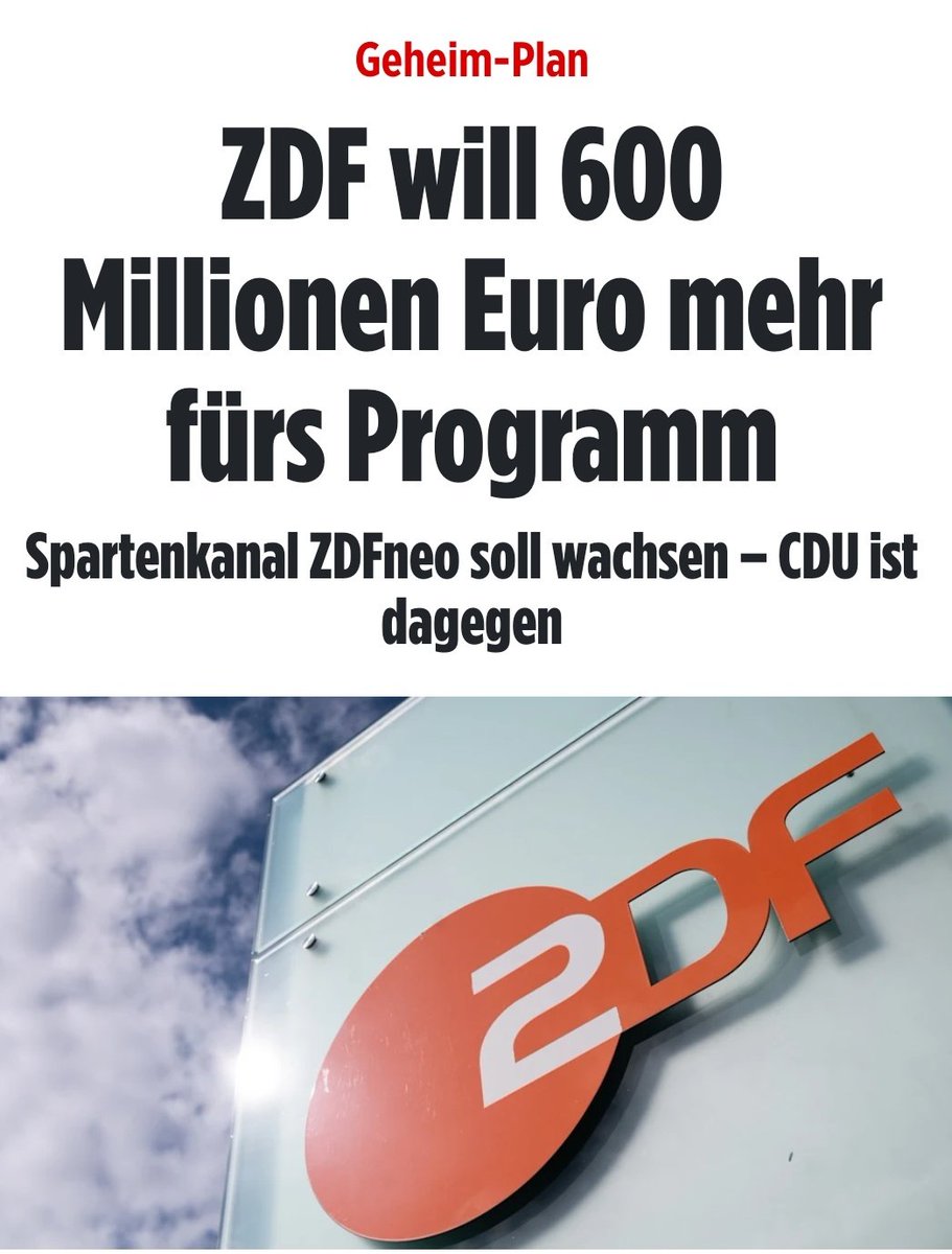 Auch das @ZDF hat offenbar einen #Geheimplan. #GEZAbschaffenSofort 👇

m.bild.de/politik/inland…