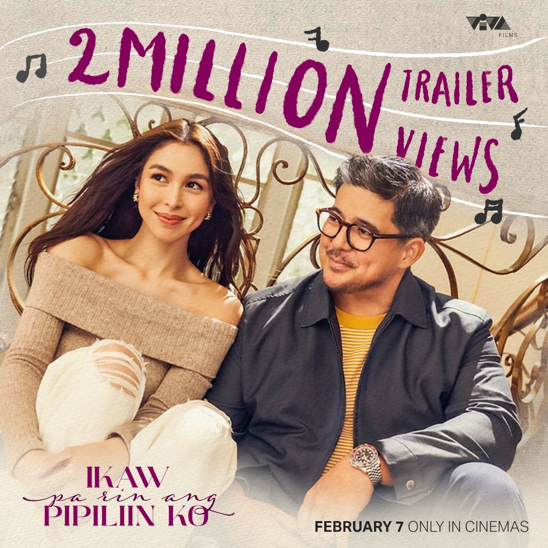 VIVA_Films's tweet photo. Trailer pa lang, ramdam na ang feels! 2 MILLION views na ang Official Trailer ng 'IKAW PA RIN ANG PIPILIIN KO'!

#IkawPaRinAngPipiliinKo starring Aga Muhlach and Julia Barretto.

This FEBRUARY 7 only in cinemas!

#AgaMuhlach #JuliaBarretto https://t.co/zoJlnk2tyn
