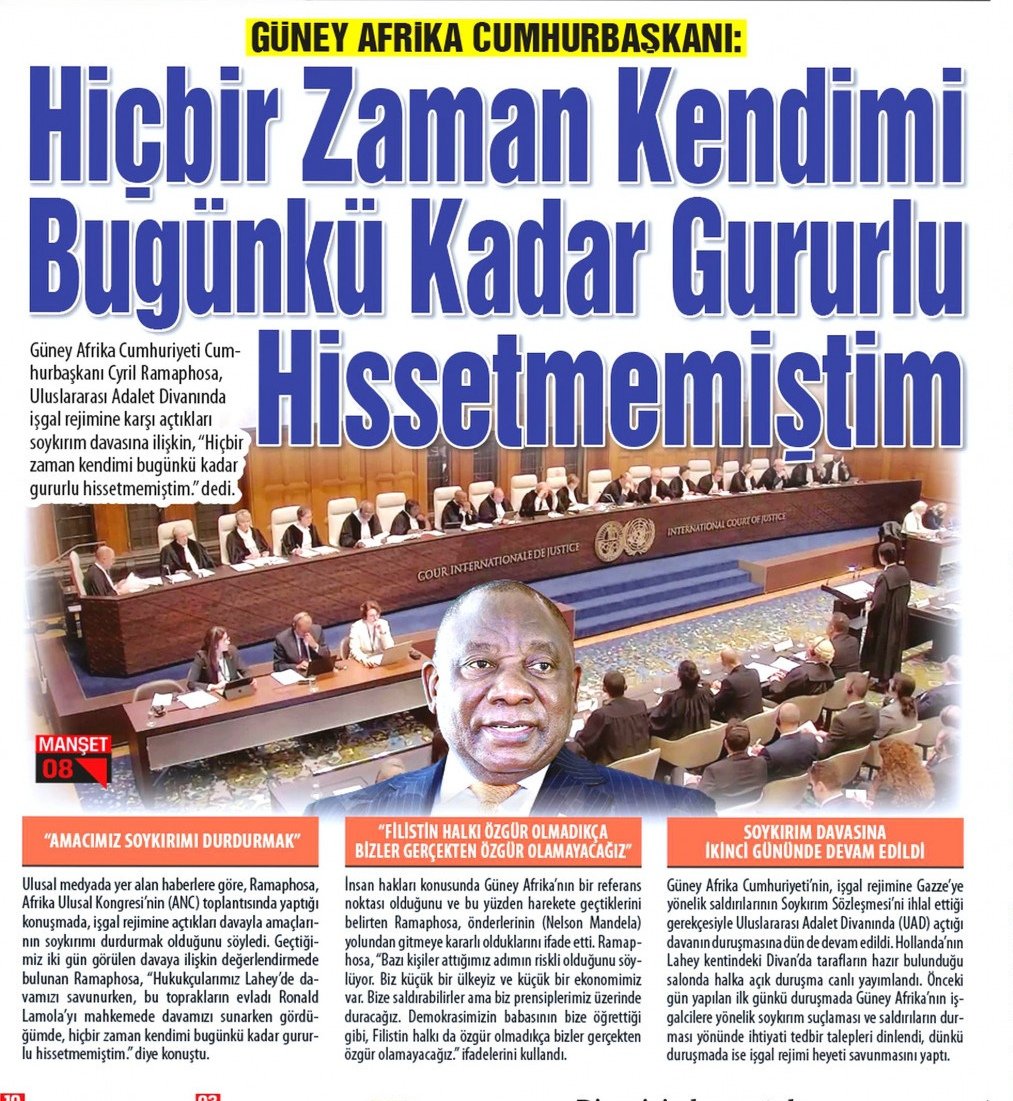 Haklı gurur.. 👏👏👏
#GüneyAfrika #Lahey #Gazze #Israel