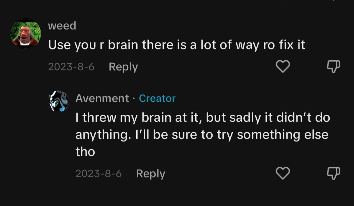 Avenment_'s tweet photo. @9ohbee I always troll lmao https://t.co/sB50hirZz0