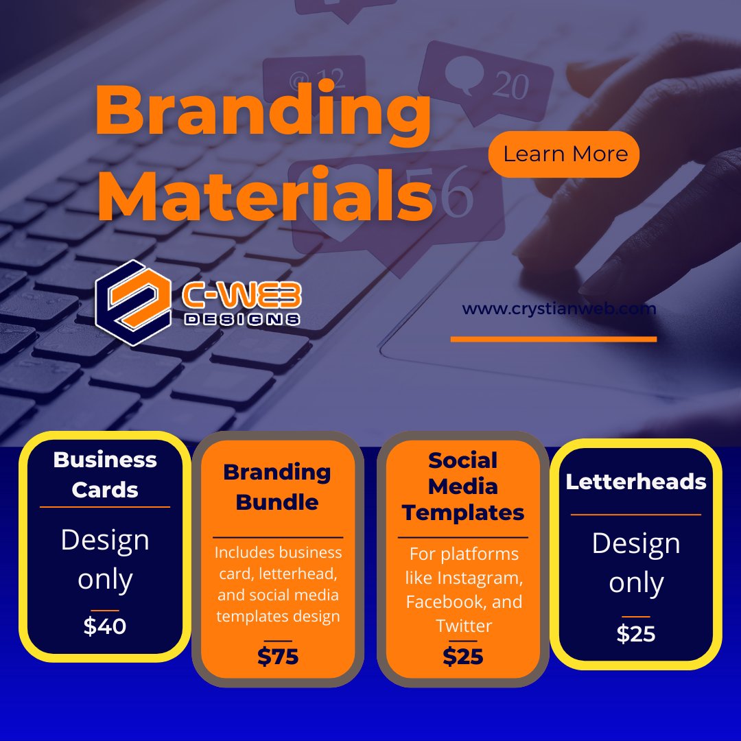 Elevate Your Brand with Stunning Design! 🌟

Looking to make a lasting impression?
Order now to unlock the full potential of your brand! 🌐

📞 Contact Us:
Phone: (609) 910-2293
📧 Email: support@crystianweb.com
💻 Website: crystianweb.com
.
.
.
#Design #BusinessCards