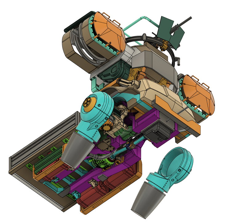 Boxini_Baqune's tweet photo. 荷台の底面周辺が完成。積載量的に４トントラックくらいだろうか…？？
#fusion360 を弄りだして数年になるが別ファイルをリンクさせることができると知ったので、全体像を比較的軽く表示できるようになった。#garop https://t.co/ewQxIXdDAa