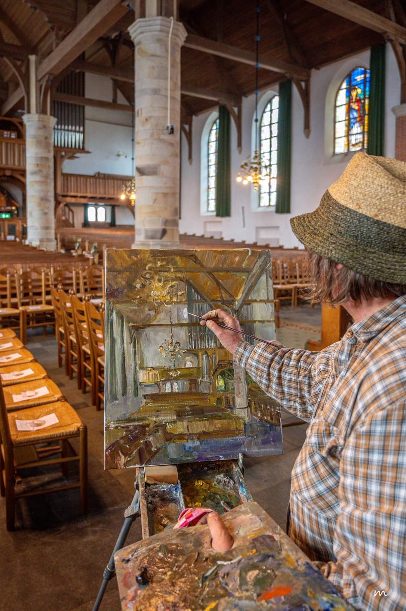 GalleryPR2's tweet photo. I'm back!
Here I was painting the interieur of the White Church in 2023, during Katwijk Painting Festival.

More pictures of my artworks from last years will be posted.
Follow to stay tuned! https://t.co/0zVYGHUWih