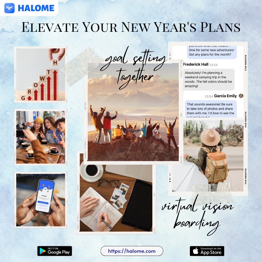 Halome_official's tweet photo. 🚀 Elevate Your New Year's Plans with Halome Magic! 

1️⃣ Goal Setting Together

2️⃣ Virtual Vision Boarding

3️⃣ Daily Check-Ins

4️⃣ Explore Together

Halome is all about making connections meaningful, and we're here to be your companion on this journey. 💙 https://t.co/MjZrtks9ib