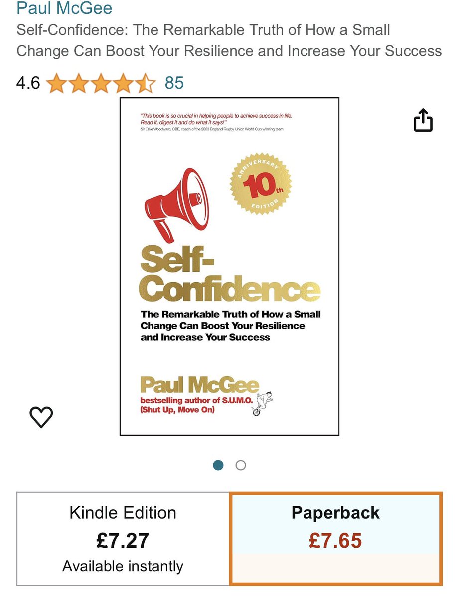 If self confidence is an issue for you or someone you know, I think you’ll find the book I wrote on the subject to be a real help. 

And Amazon in their wisdom have reduced it in price by 40% for a limited time
