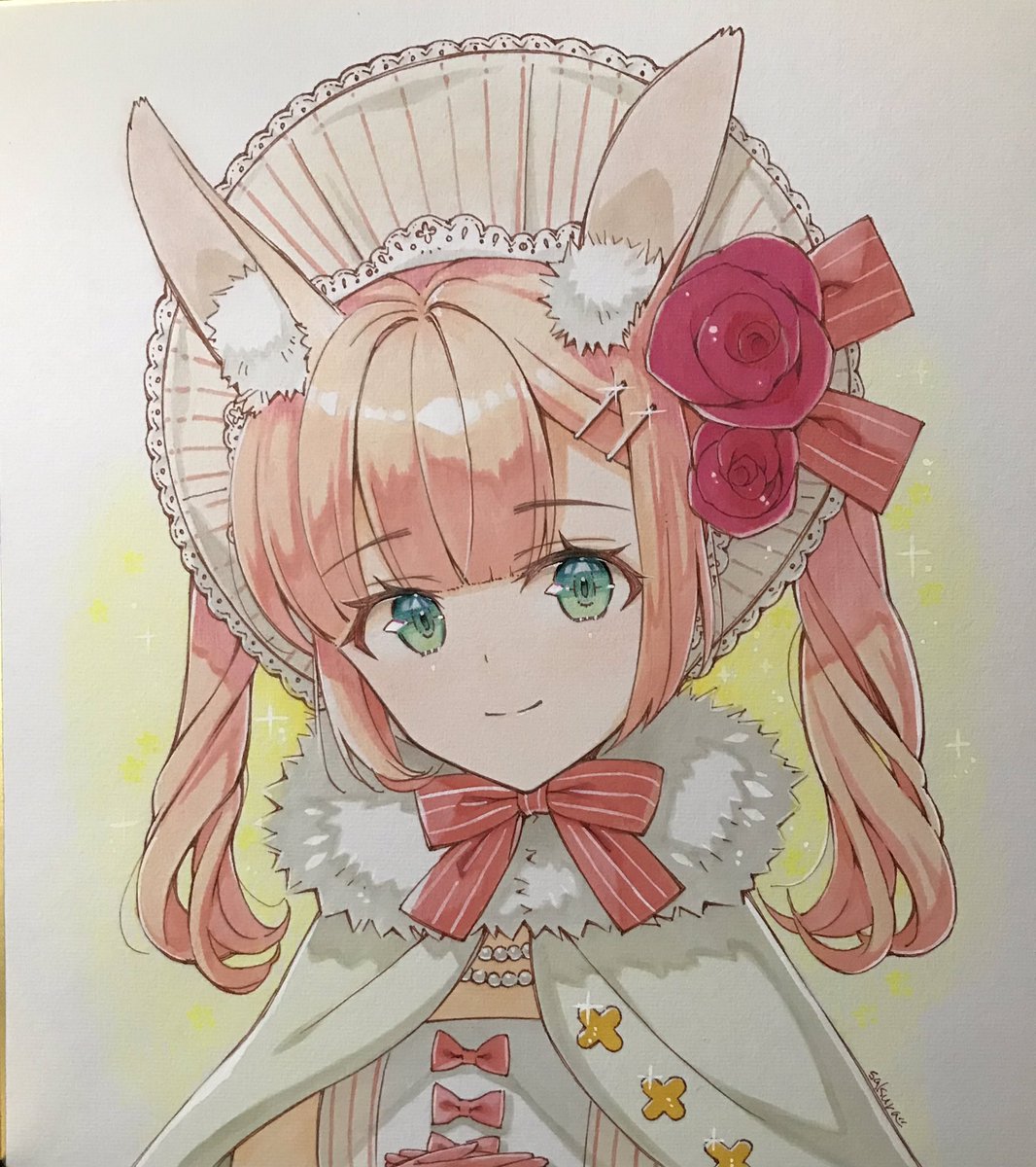 「色紙かきました #イラスト  #アナログ 」|サクラさんのイラスト