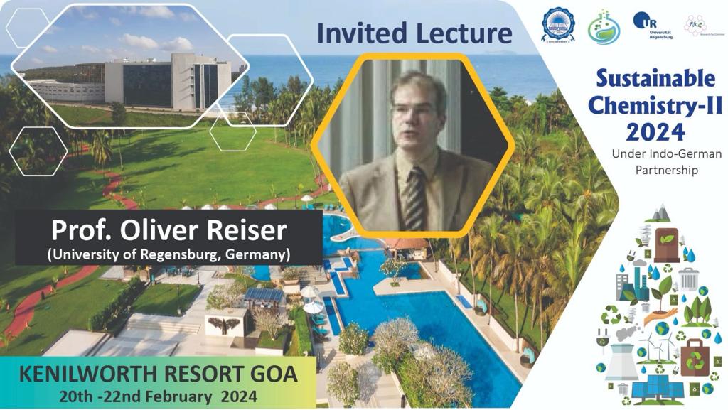 ChemistryIITI's tweet photo. Prof. Oliver Reiser @uni_regensburgwill deliver an invited lecture at @IGP_Conference 2024. His research interests lie in the field   of natural products, synthetic methodology development, and visible light catalysis @DebayanDr @dipak_666 @reiser_group @ChemistryKoenig https://t.co/YmbVzku1gf