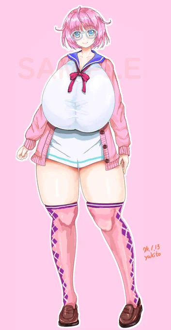 【skeb】 「イロドリミドリ」より《天王洲なずな》の立ち絵 おっぱい大きめで仕上げました リクエストありがとうございました
