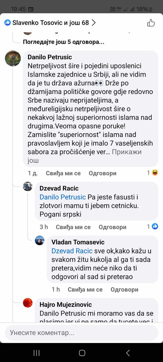 mikulakamba's tweet photo. Зашто се не кажњавају говори мржње муслимана у Рашкој области?Зашто нема једнаких критеријума државе?Зашто нема осуде од стране муслимана и "грађана' оваквих испада? https://t.co/LbKIpzkfqG