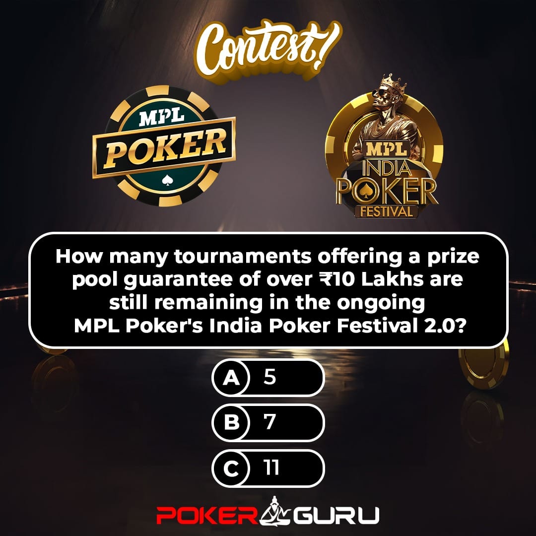PkrGuru's tweet photo. #ContestAlert #Giveaway 😄

The action's heating up at the @mpl_poker's India Poker Festival 2.0! Join the frenzy and get a slice of the massive ₹6 Crore prize pool, available until January 24. 🔥

But wait, there's more! Enter our exclusive contest for a chance to snag one of FIVE special tickets, 🎟️ each worth ₹3,000, to the ₹12 Lakhs GTD IPF #26 Monday Madness. 🤩

You know the rules:
1. Download & Register #MPLPoker desktop app here
Windows 👉🏻 https://t.co/HvIY2YDTBo
Mac 👉🏻 https://t.co/YYn1gv1cte
2. Like and Follow 📲 #PokerGuru & @mpl_poker
3. Comment with your MPL Poker ID and registered mobile number, and tag three poker pals. 👥👥👥
4. Subscribe to our WhatsApp channel: https://t.co/f13VdE1yro

This contest is live across all our social media platforms, including #Facebook, #Instagram, and #Twitter. Entries across all platforms will be considered while awarding the prizes.

Mark your calendars! Winners will be announced on our WhatsApp channel on January 15 by 6 PM. 🕕

Good luck, everyone! 🤞🏻