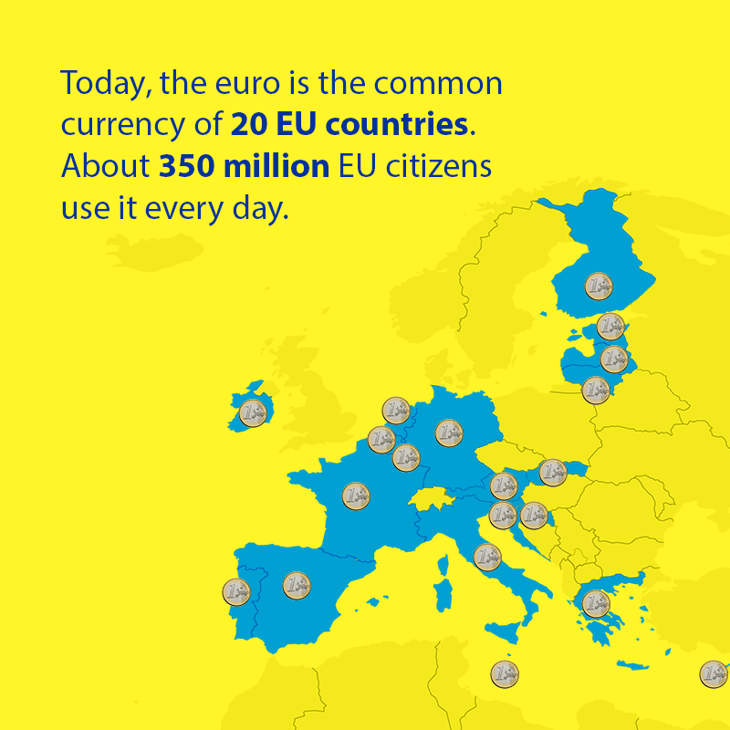 EUCouncil's tweet photo. Happy birthday 💶

25 years ago, 11 EU countries launched a new common currency: the #euro.

It has been making life easier for 350 million people in 20 EU countries ever since.

🔍 Check out more interesting facts about #EUROat25 here https://t.co/yZfuP8ip2D