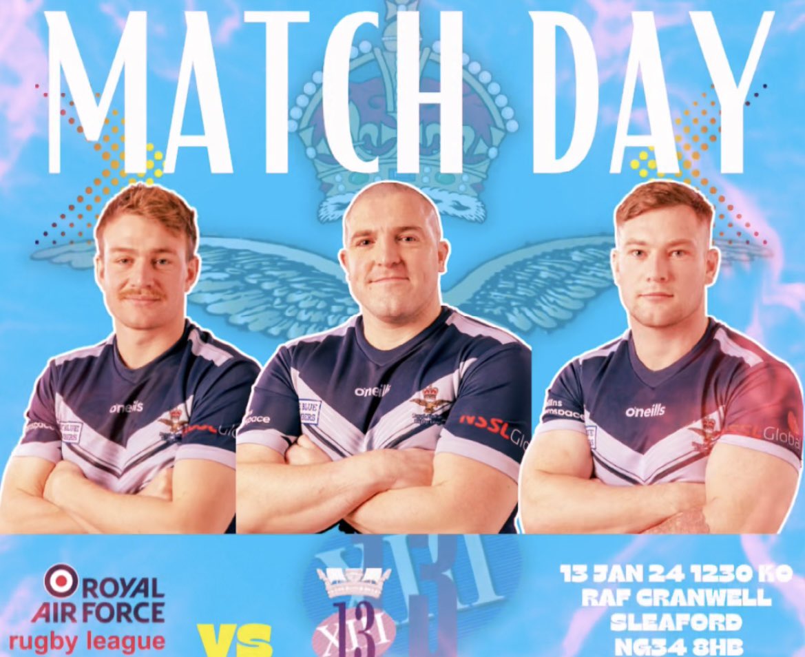 It’s Match Day! Make sure to head over to RAF Cranwell to watch the RAFRL Men’s First XIII in action or you can stream via the BBC🏉 #ChallengeCup2024 #rafrugbyleague #rugbyleague #greatestshowonturf