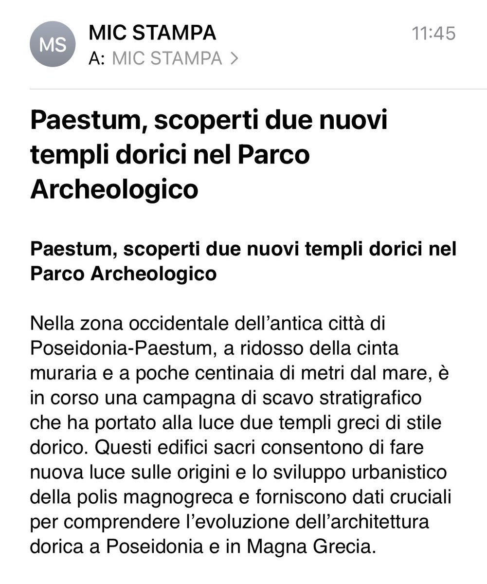Due nuovi templi dorici venuti alla luce a #paestum…prima o poi riuscirò a visitare anche questo Parco Archeologico…😅🙄