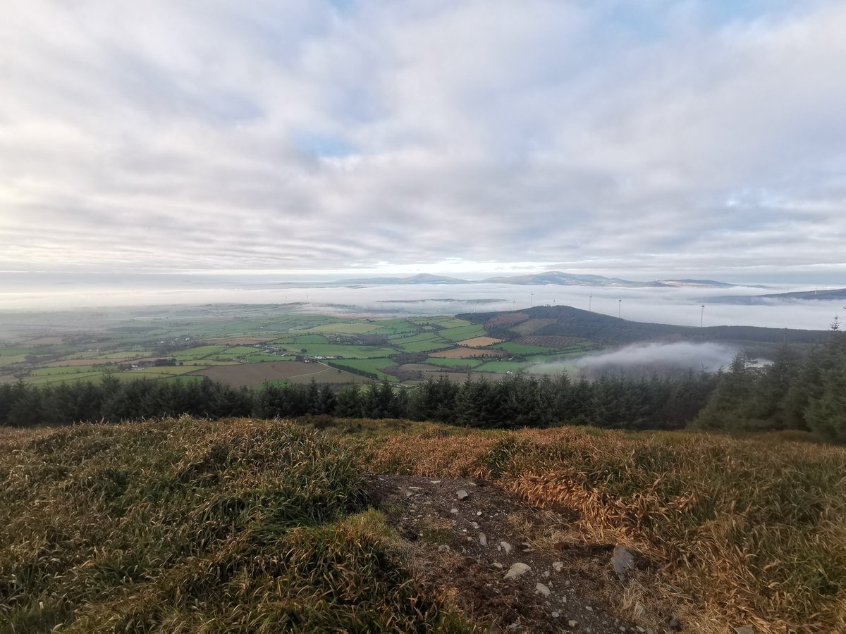 Beautiful morning atop 'Sliabh Bhui' this morning in North Wexford with the Slaney Valley is covered in fog. The name Sliabh Bhui comes from the Irish for "Yellow Hill" which refers to the yellow flowers on the gorse bushes that once covered its summit.