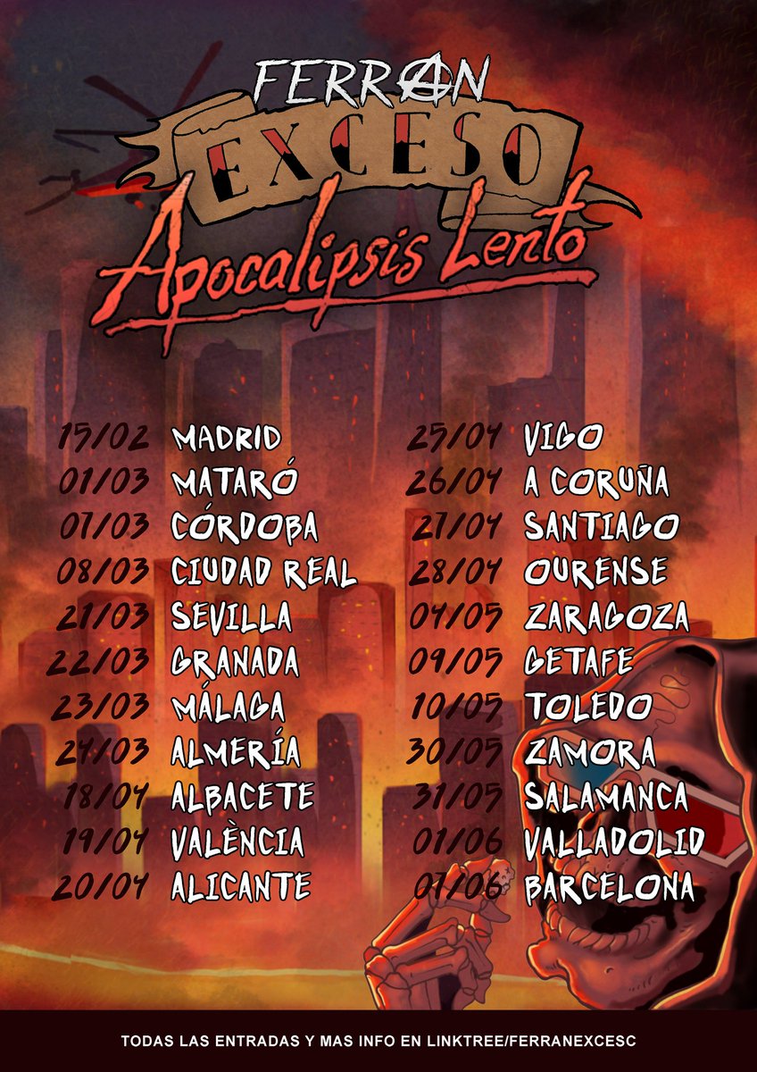 FerranExceso's tweet photo. 🔥🔥🔥SORTEO APOCALIPSIS LENTO🔥🔥🔥

El próximo 12/02 estará disponible en todas las plataformas APOCALIPSIS LENTO.

Sorteamos 2 entradas dobles para venir a los conciertos de presentación.

➡️ Dale like y retuitea este post
➡️ Sígueme

Lunes 15/02 a las 12h anunciamos ganadoras https://t.co/ip4i9yOfIQ