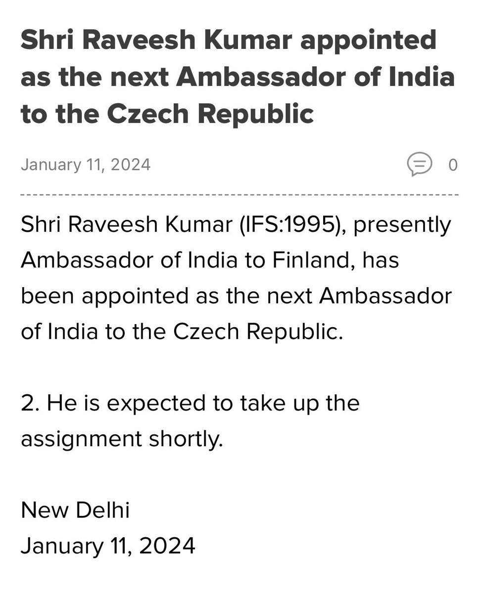 BiharFraternity's tweet photo. Congratulations &amp; best wishes @raveesh_kumar ji for the new assignment. 💐

@IndiainCzechia 

#RaveeshKumar #BiharFraternity #Czechia #Prague #ambassador #CzechRepublic #BiharNews https://t.co/NjJBRu7SN4