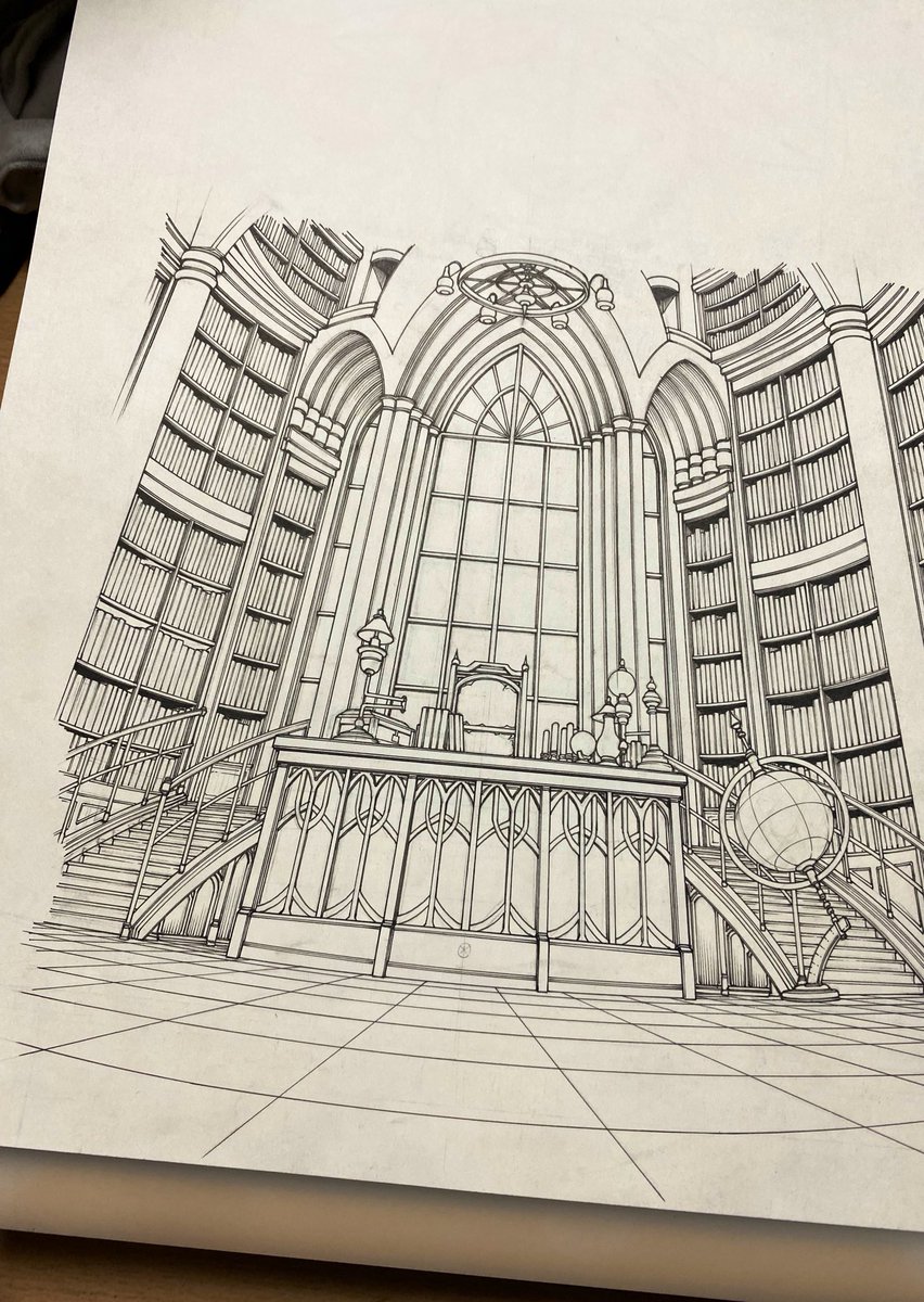 今週もアシさんが大変な描き込みの背景を描いてらっしゃる。 