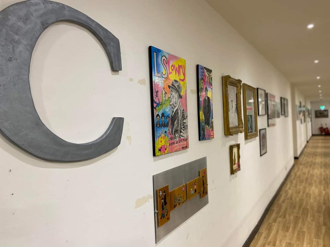 My exhibition at <a href="/LangCornerstone/">Langworthy Cornerstone</a> 🤩, I've still got a few more pieces to put up, it's open Monday to Friday, 8am-8.30pm #salford #salfordart #acrylicpainting #acrylicart