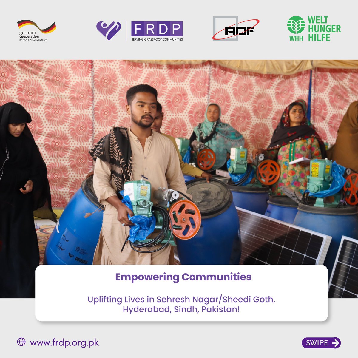 frdpPakistan's tweet photo. 🌞 Our impact includes:
1️⃣ Solar Water Pump
2️⃣ Solar Panels
2️⃣ Water Drums

With your support, we're making strides toward a brighter, more sustainable future. 💚 Let's continue to work together for positive change! 🤝🌐 https://t.co/EeZXFw5aWb
