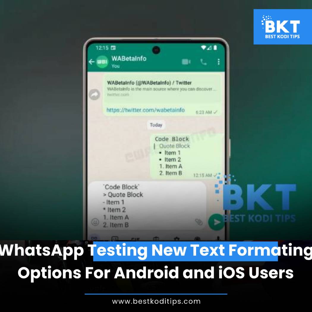 RubySophie86976's tweet image. WhatsApp Testing New Text Formatting Options For Android and iOS Users

#WhatsApp #testing #Formating #options #android
#BB24 #TRUMP2024ToSaveAmerica #BKT #Bestkoditips #blog
bit.ly/48u5o5B