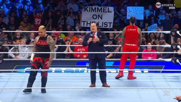 maclin_bert's tweet photo. "Kimmel on the list" at #SmackDown. Intriguing development! https://t.co/adCIwf9mIR