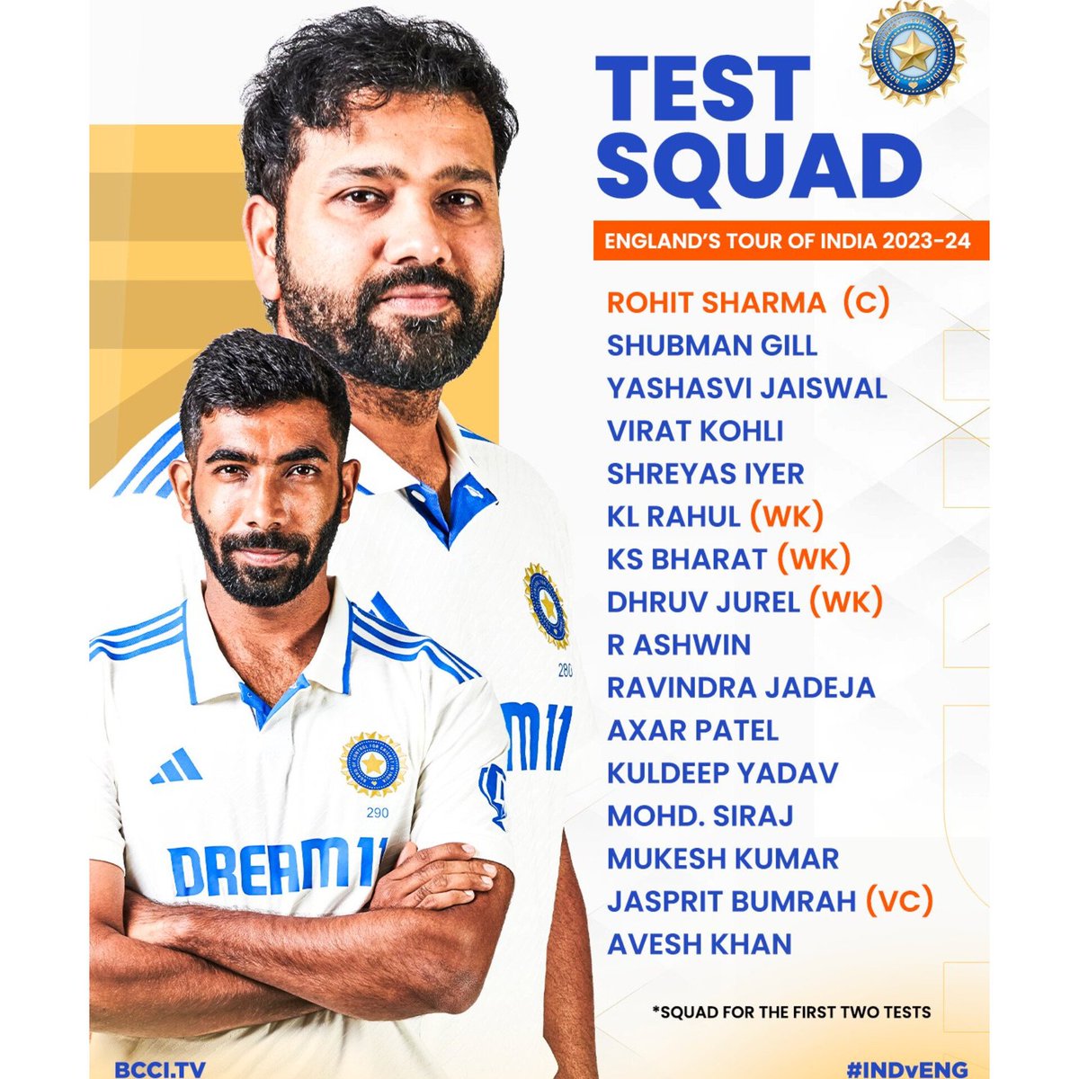 Youngster Dhruv Jurel makes debut in India's Test squad vs England, Shami and Ishan Kishan absent. Exciting lineup with a potent pace attack and spin talents.

Read more on shorts91.com/category/sports

#IndvsEng #Cricket #IndianSquad #DhruvJurel #TestCricket