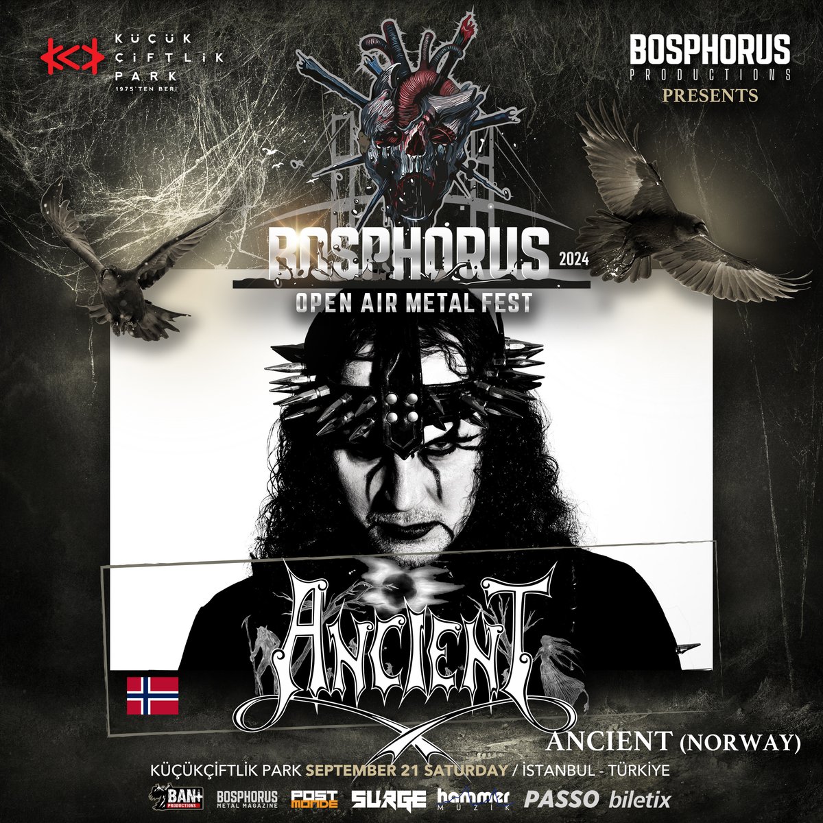 BosphorusProduc's tweet photo. Norveç’in Black metal efsanesi ve kült gruplarından ANCIENT ilk kez Türkiye’de ve BOSPHORUS METAL OPEN AIR FEST'de !!! Ancient 21 Eylül Cumartesi günü Bosphorus Metal Open Air Fest 2024 / KüçükÇiftlik Park sahnesinde olacak.
@BosphorusMetal @BosphorusProduc
@KucukCiftlik https://t.co/fAuQ1KWx4y