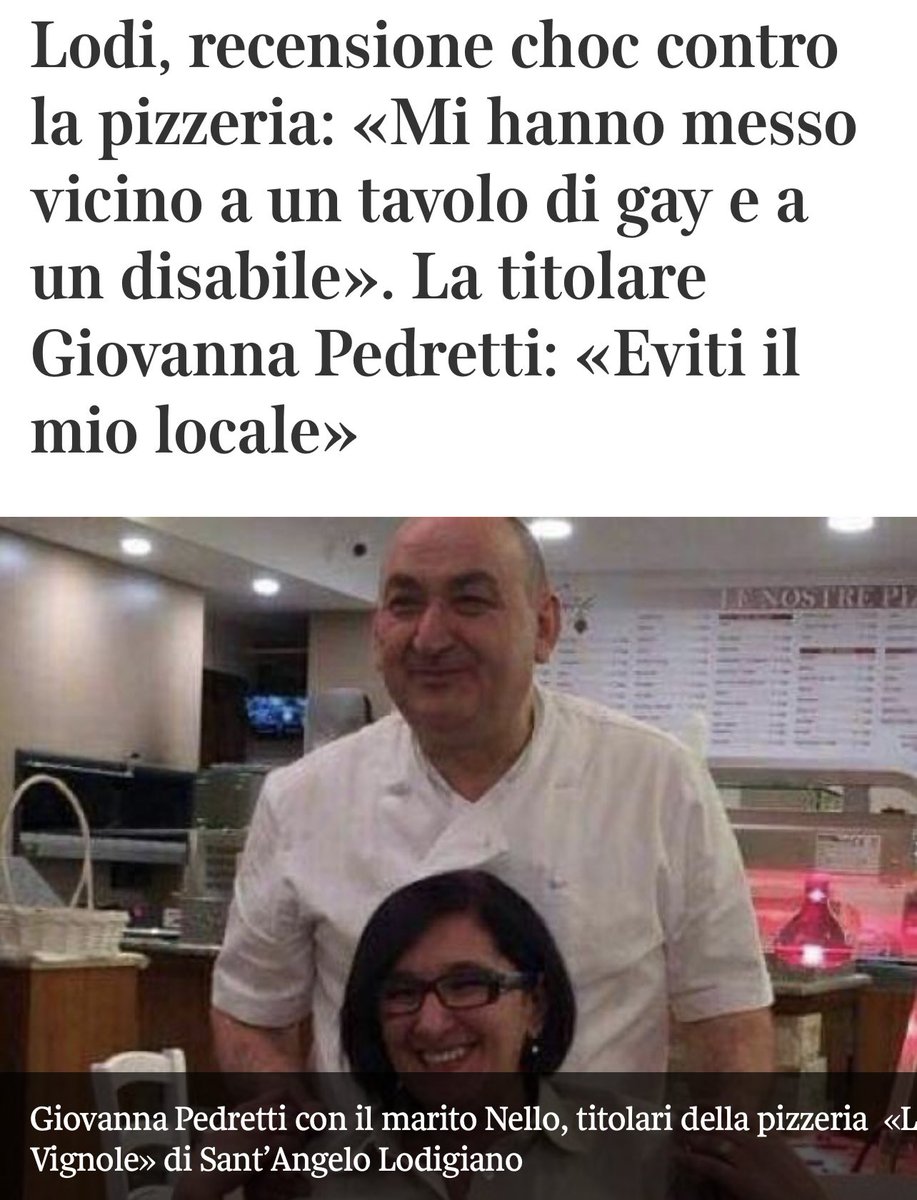 stanzaselvaggia's tweet image. A proposito di marketing e buone azioni. L’eroina del giorno (ieri) è stata questa Giovanna Pedretti, titolare di una pizzeria di Sant'Angelo Lodigiano. La signora promuove l’iniziativa “pizza sospesa” a favore di disabili in accordo con una associazione. Bene, diventa un’eroina…