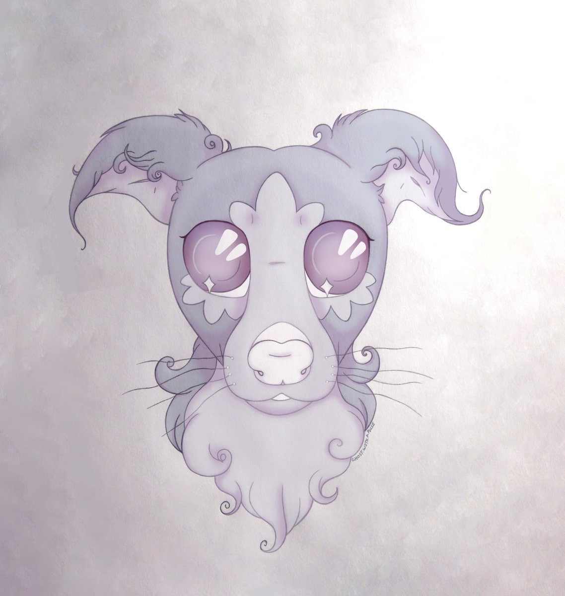 PulseWithAGhost's tweet photo. An update - I learned how to fix a layer issue that was causing the background to erase parts of the whiskers ^-(\ Also, Pan is now a silken windhound ✨💜 https://t.co/4UptMpg4Cd