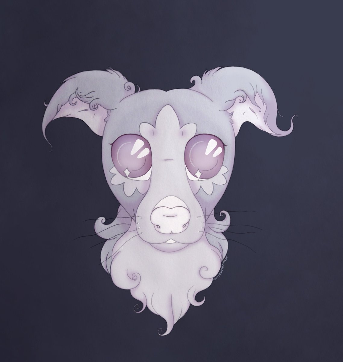 PulseWithAGhost's tweet photo. An update - I learned how to fix a layer issue that was causing the background to erase parts of the whiskers ^-(\ Also, Pan is now a silken windhound ✨💜 https://t.co/4UptMpg4Cd