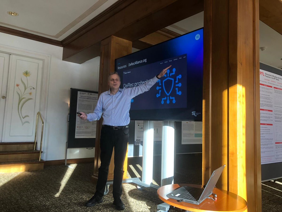 leemonbaird's tweet image. It was great to share DeRec at CFC Smart 24. We encourage everyone in the industry to get involved, and help shape the safety net of the future for users. @CFCstmoritz @uzh_blockchain
derecalliance.org
