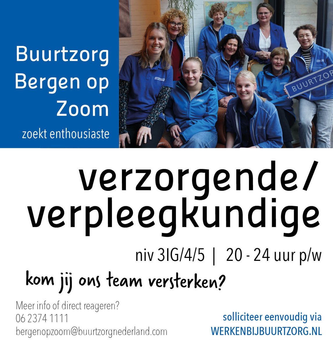Buurtzorg Bergen op Zoom is op zoek naar een leuke, enthousiaste collega! Solliciteer eenvoudig via werkenbijbuurtzorg.nl
#Buurtzorg #BERGENOPZOOM #hartvoordezorg #verpleegkundige #verzorgende #20tot24uurperweek #wijkzorg #werkenbijbuurtzorg #zelfsturing