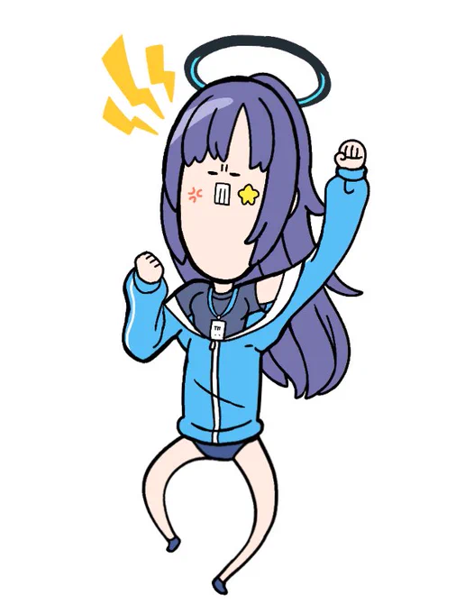 めちゃくちゃ縦に長いデフォルメ、描いてる #みんなでデフォルメ絵をあげて幸せな気分になろう #ブルーアーカイブ