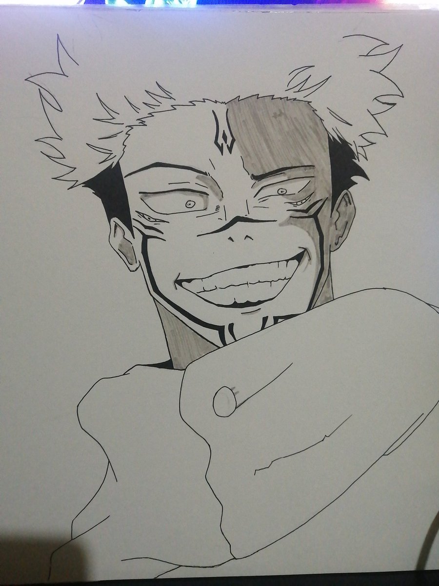 DekuSZero's tweet photo. Un dibujito de #sukuna https://t.co/y5cAcpW4Uq