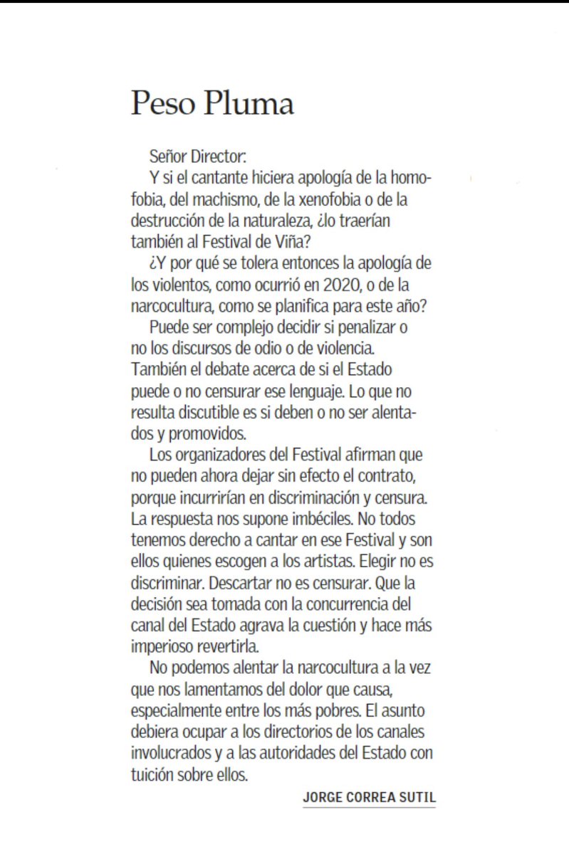 Excelente carta de Jorge Correa en <a href="/ElMercurio_cl/">elmercurio_cl</a>