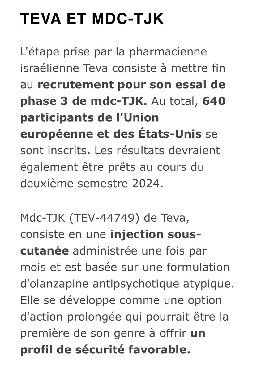 BelfortSalah's tweet photo. Une belle analyse du marché de schizophrénie ou #Teva grace à #Medincell avec sa techno BEPO #Uzedy et mdc-TJK défie Rovi et J&amp;J… https://t.co/Mx0t6or3ZX