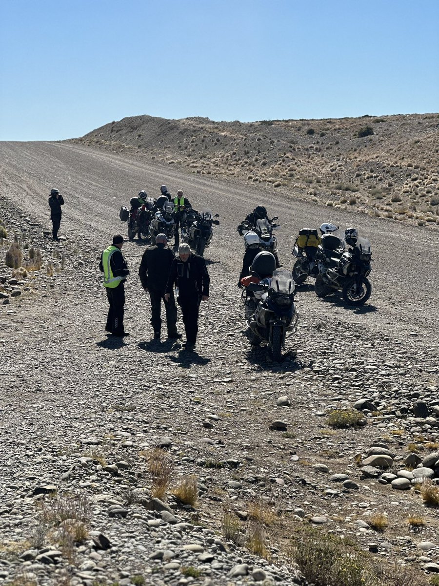 No1GhostDog's tweet photo. Yesterday was the day from hell! 300km of roads of which over a 100km was gravel and in stretches deeply rutted - oh along with gusty wind too. But maybe the beer and view at the end was worth it 🤔 #Route40 🇦🇷 https://t.co/baja6uBCmF