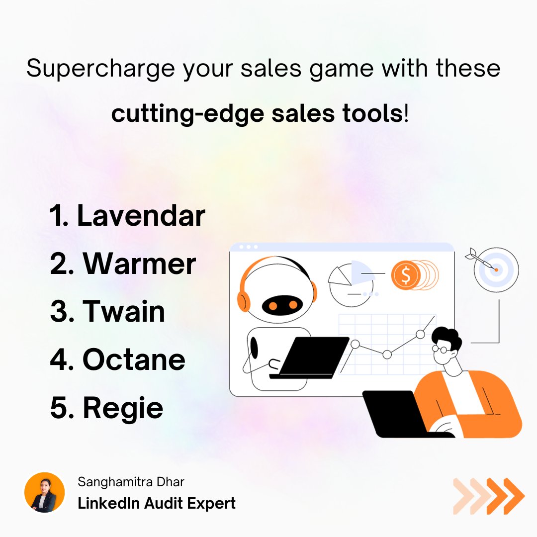 Here's a roundup of some must-have sales tools.  #SalesTech #AIInSales #SalesTools #BusinessProductivity #LeadGeneration #EmailMarketing #AIAssistance #Prospecting #CustomerEngagement #InnovationInSales #AutomationTools #SmartSelling #BusinessTech #DigitalTransformation