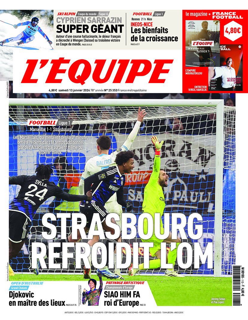 La belle Une de @lequipe 😍😎 #RCSA #OMRCSA