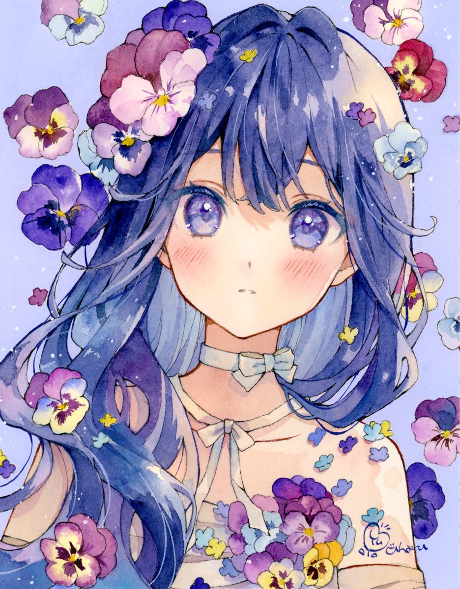 パンジー#透明水彩 #watercolor 」|ゆゆはる🌸のイラスト
