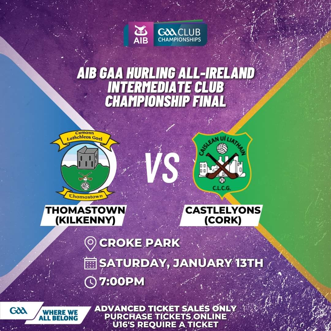 Cork Hurling (@corkhurlingabu) on Twitter photo Best of luck to Castlelyons today in the All-Ireland Club Intermediate Hurling Championship Final in Croke Park against Thomastown (Kilkenny). Throw-in is at 7pm and the match is live on TG4. <a href="/castlelyonsgaa/">Castlelyons GAA Club</a> #uptherebels #Corkhurling #Cork #Castlelyons #GAA Best of luck to Castlelyons today in the All-Ireland Club Intermediate Hurling Championship Final in Croke Park against Thomastown (Kilkenny). Throw-in is at 7pm and the match is live on TG4. <a href="/castlelyonsgaa/">Castlelyons GAA Club</a> #uptherebels #Corkhurling #Cork #Castlelyons #GAA