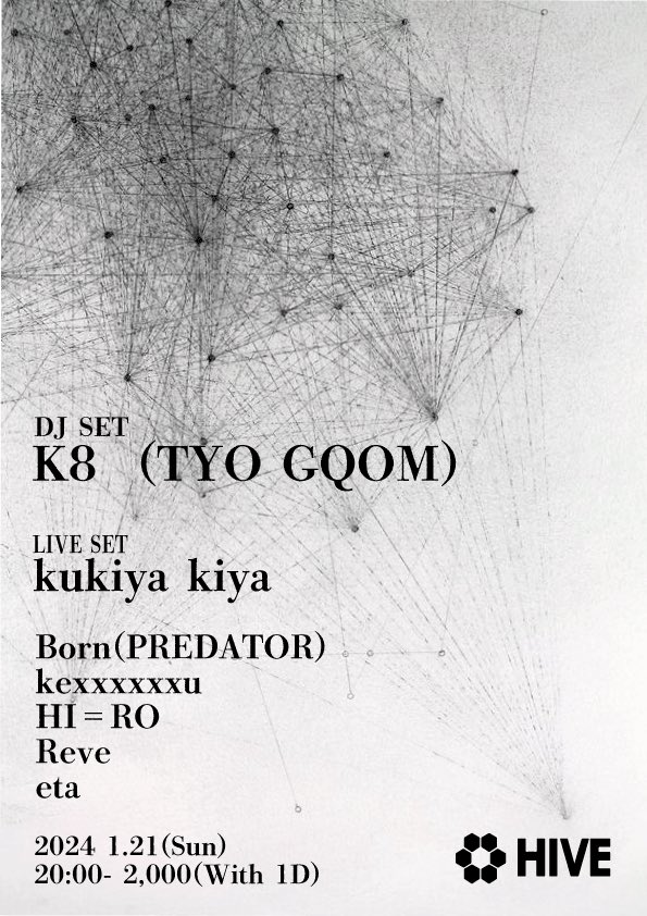 2024.1.21 sun

SP GUEST
"K8" (TYO GQOM)